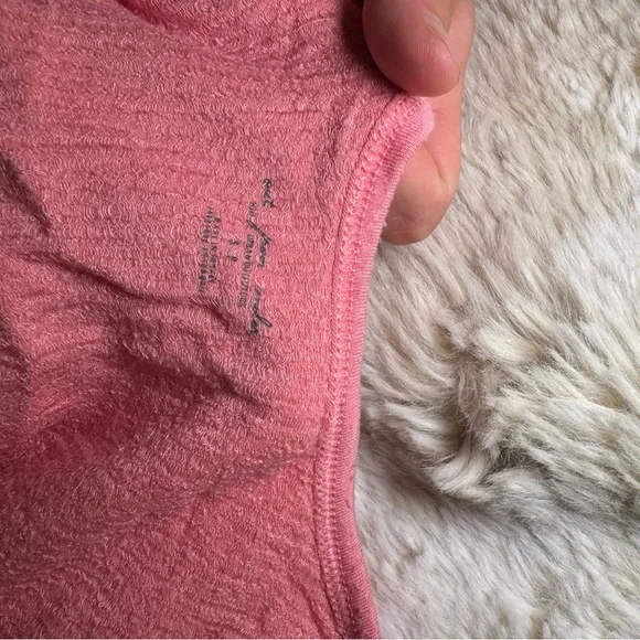 Out From Under Pink Ribbed Women's Top - Picture 3 of 3